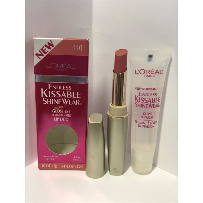 L'OREAL PARIS INVINCIBLE KISS PROOF ULTRA-GLOSSY Lipstick Duo ~ Crystal Mauve