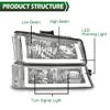 Clear/Chrome Headlights W/ LED DRL Fit For 2003-2006 Chevy Silverado/Aval