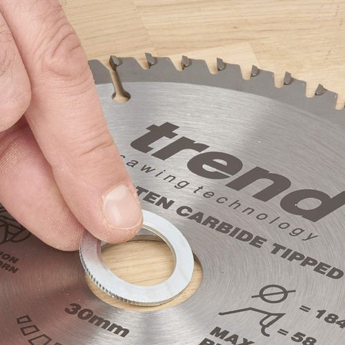 Trend Professional Saw Blade Bushing Washer, 25mm to 20mm Reduction Rings, Precision Fit for Trend Professional & Industrial Sawblades, BW4
