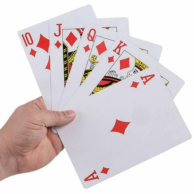 XSAJU Big Playing Cards, 4x Size, 6.7 x 4.6 inches (17 x 11.7 cm), Card Game, Magic Joke Goods, Cardboard Type