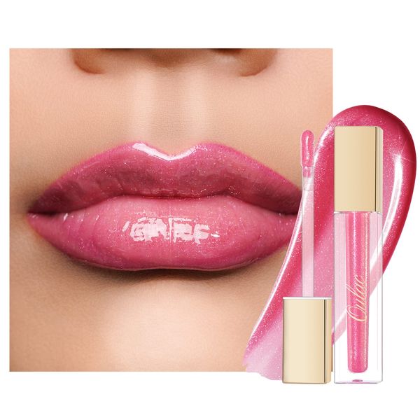 Oulac Lipgloss Glänzend - Flüssiger Lippenstift 3D Glanz Finish Feuchtigkeit Lipgloss Durchsichtig Glitzer mit Rosendamascena Blütenextrakt, Lippenpflege für Trockene Lippen, 4.5ml, Baby Doll (C11)