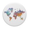 World Map Travel Watercolors White PopSockets Swappable PopGrip