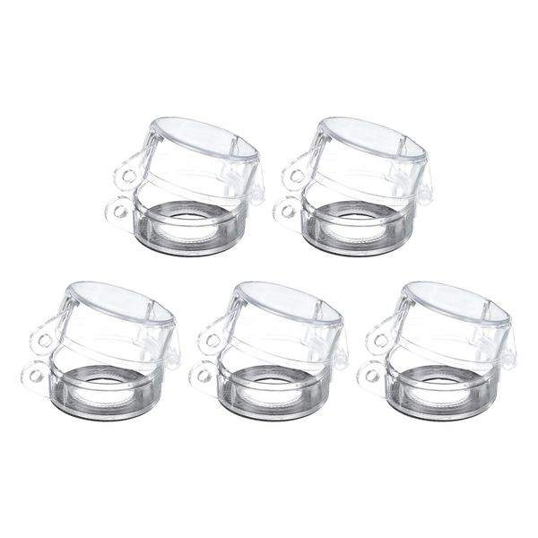 sourcing map Stop Button Cover, 1.77"x1.77"x1.18" Round Transparent Push Button Switch Cover with Adhesive for Push Button 5pcs
