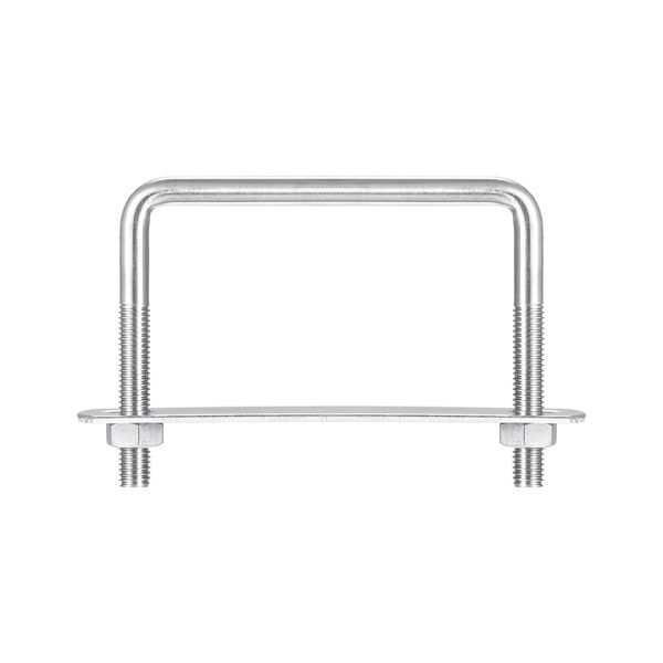 sourcing map Square U-Bolts, 3 Sets 87mm(3.43") Inner Width 70mm Length M8 304 Stainless Steel U Clamp Bolt with Nuts and Plates, for Boat Trailer