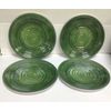 SET/4 Frontgate Alfresco Melamine Dinnerware 10.5 dinner plates patio dk green