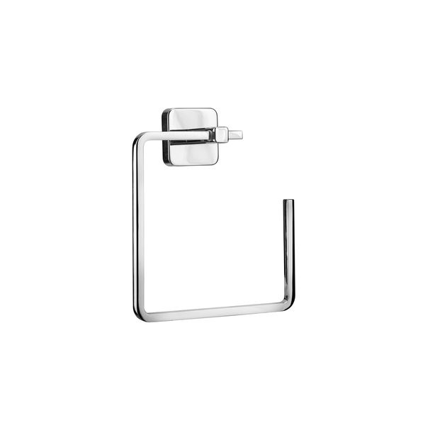 Croydex Camberwell Flexi-Fix Towel Ring, Screw or Glue, Silver