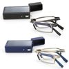Hubeye Ultra Thin Folding Reading Glasses for Men 2 Pack Blue Light Blocking Compact Computer Foldable Readers Pocket Portable Sturdy Frame With Case +1.0