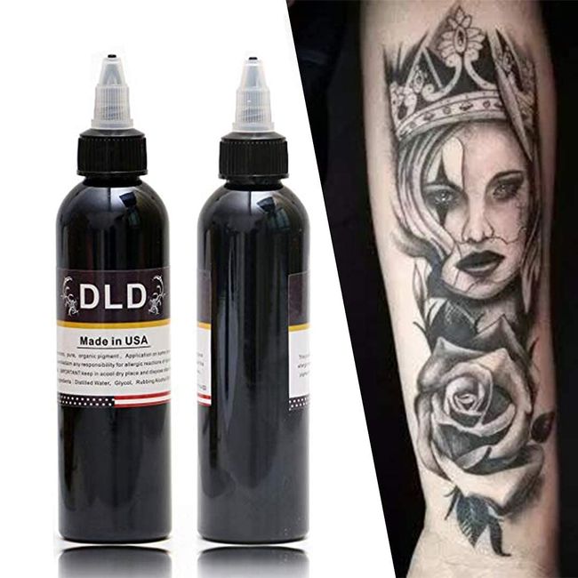 Lining & Shading Black - DLD Powerful Black Tattoo Ink - Permanent Black Tattoo Pigment Body Paint Color Tattoo Supplies