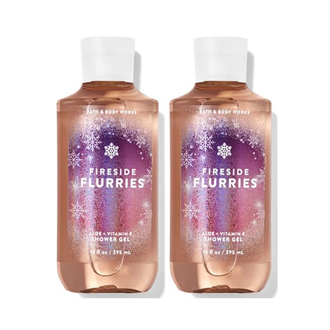 Bath and Body Works Fireside Flurries Shower Gel Gift Sets 10 Oz 2 Pack (Fireside Flurries)