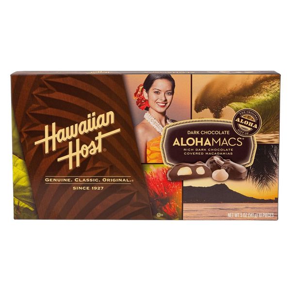 Hawaiian Host Alohamacs Dark Chocolate Covered Macadamia Nuts (1 Box)