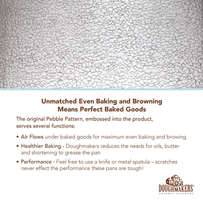 Doughmakers 9 Square Aluminum Cake Pan, Textured, Commercial Grade Bakeware