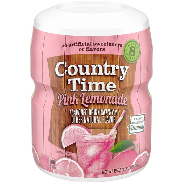 Country Time Pink Lemonade Drink Mix (19 oz Canisters, Pack of 6)