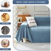 Stylish Blue Sofa Cover Chenille Herringbone Couch Covers for 3 Cushion Couch Ca