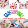 RuiChy 24 Pcs Toe Separators for Pedicure, 3 Colors 12 Pairs Soft Toe Stretcher Toe Spacers Finger Dividers Sponge Toe Cushion for Manicure Art Salon Toe Separators