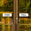 Basic PUSH and PULL Horizontal Door Sign w/Adhesive (Small 1" x 3") White - 1 Set
