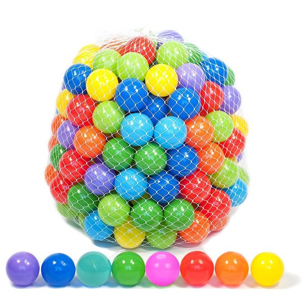 Playz Ball Pit Balls 500 Count, Crush Proof Ball Pit Balls for Babies, Kids & Toddlers in 8 Bright Colors, Soft & Safe Plastic Balls for Ball Pit, BPA Free Baby Toddler Pit Balls 2.1 Inch