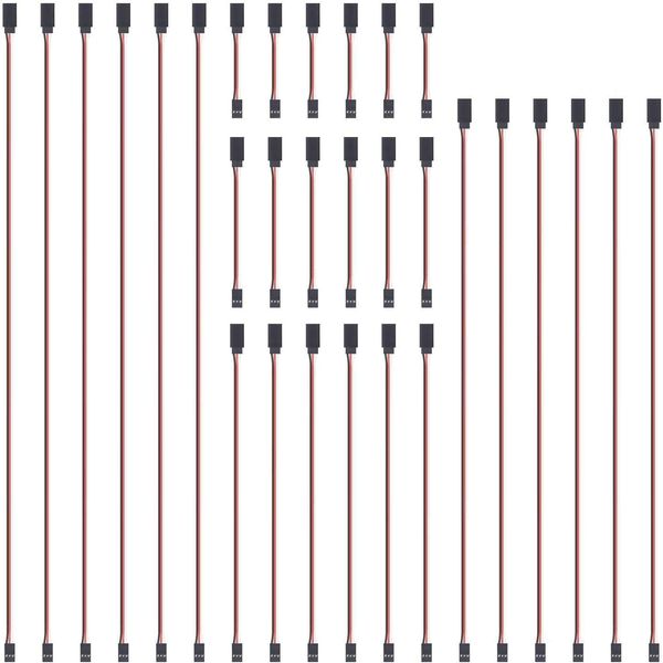 SUPULSE 30 Pieces Extension Cable Cord Male to Female Lead Wire Connectors for Servo Extension Connection Control Board Remote Control Parts 5 Sizes