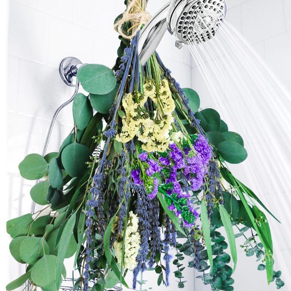 Gifugi 45PCS Mix Eucalyptus Stems & Lavender Flowers Bundles for Shower, 17'' Natural Real Eucalyptus Hanging Set, Fresh Shower for SPA, Plants Fragrance, Home Decor, Vase Filler