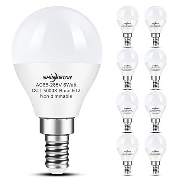 8-Pack Bright LED Ceiling Fan Light Bulbs, 60 watt Equivalent, 5000K Daylight