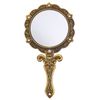 Frcolor Hand Mirror, Folding Mirror, Makeup Mirror, Hand Held Makeup Mirror, Stand Mirror, Tabletop Cosmetic Tool, Travel Makeup Mirror, Handle Travel Mirror, Antique Mirror, Makeup Tool, Round (Bronze)