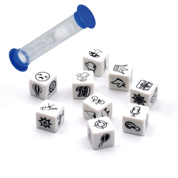 SQBELL Happy Story 9 Cubes Bundle Sets Roll Cubes - A Happy Trip and Challenge of Words and Stories, 4 Models dice 54 Images Unlimited Stories Combination Story Dice Game Set Imaginative Play for Kids