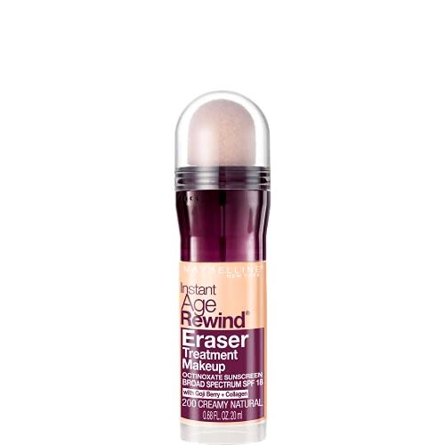 Maybelline Instant Age Rewind Eraser Treatment Makeup with SPF 18, Anti Aging Concealer Infused with Goji Berry and Collagen, Creamy Natural, 1 Count