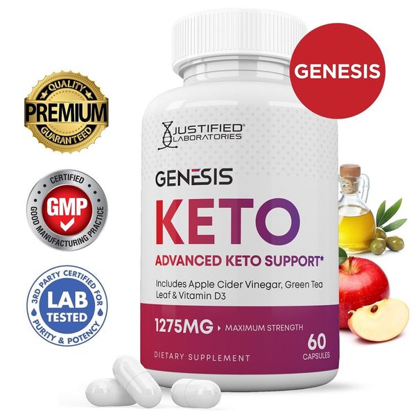 Genesis Keto ACV Pills 1275 MG Stronger Than Gummies Keto Support 1 Bottle