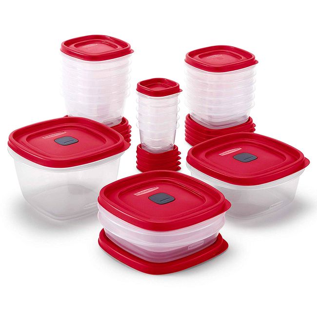 Rubbermaid Easy Find Lids 7 Cup Vented Container, Red
