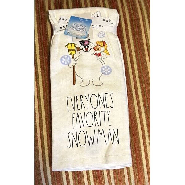 Frosty The Snowman Rae Dunn "Everyone's Favorite Snowman" Kitchen Tea Towels