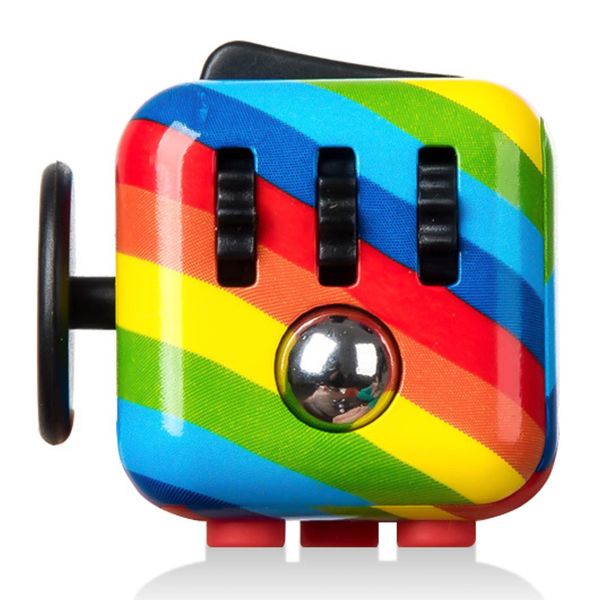 Paochocky Rainbow Fidget Toy Cube Toy with Click Ball, Anti-anxiety Anti-Stress Fidget Toys for Children, Teen, Adult Stress Reliever