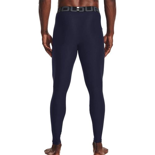 Under Armour UA HG Armour Leggings, Men's Compression Wear, Midnight Navy / / White, L