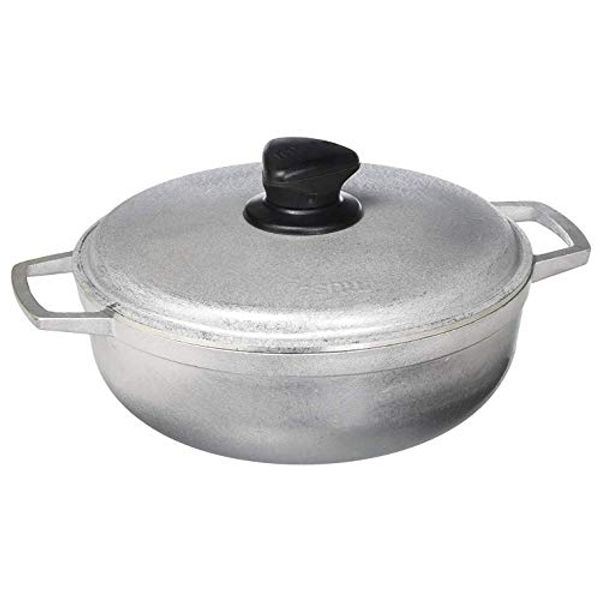 IMUSA USA GAU-80503 2.6Qt Traditional Colombian Caldero (Dutch Oven) for Cooking and Serving, Silver