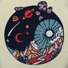 Ying Yang Space Patch Embroidered Applique Badge Iron On Sew On Emblem