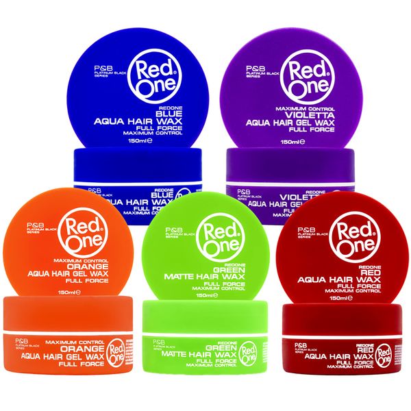 Redone Matte Wax Series | Blue, Violetta, Orange, Green Matte, Red Hair Styling Wax 150ml | Maximum Control | Full Force | Men & Women Hair Wax 5 PCS