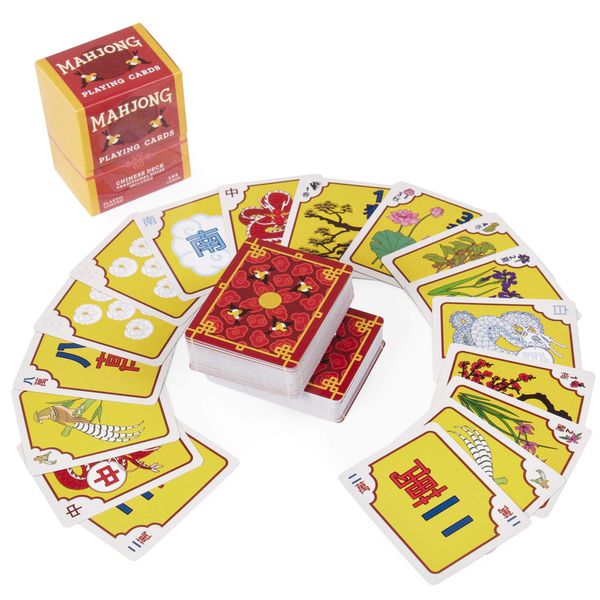 Chinese Mahjong Card Game | Classic Chinese Tile Game in Playing Card Form | 144-Card Deck for Chinese/Traditional Game Play