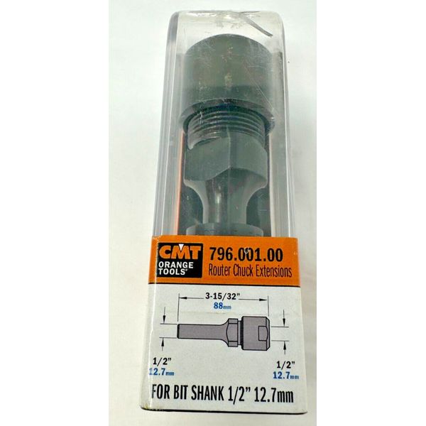 CMT 796.001.00 Router Collet Chuck Extension for 1/2-Inch Collets, 1/2-Inch Shan