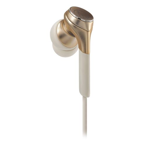 Audio-Technica ATH-CKS770X CG Solid Bass In-Ear Headphones, Deep Bass, Hi-Res Audio Compatible, Champagne Gold