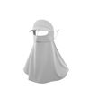 UV Protection Face Visor Mask, Adjustable Sun Shield with Neck Coverage, Breathable Lightweight Fabric, Light Grey