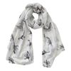 Women's Scarf with Dinosaur Print, White