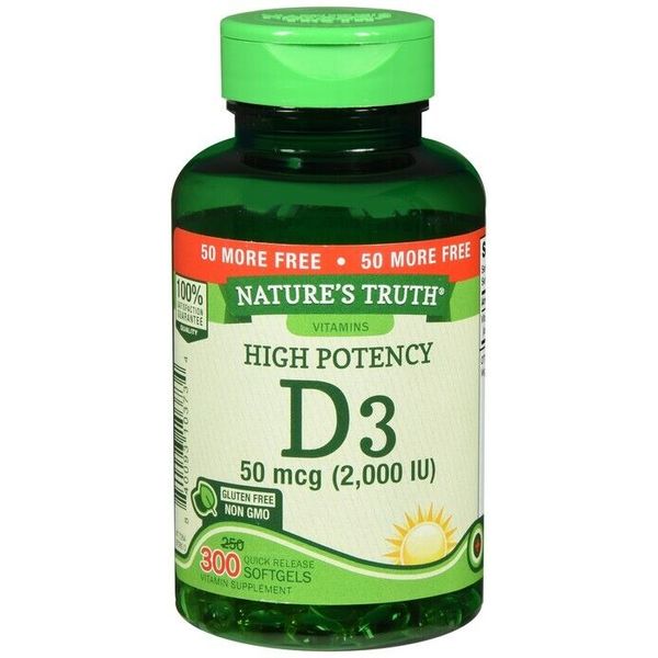 Nature's Truth D3 2,000 IU (50 mcg) Quick Release Softgels 150 EA