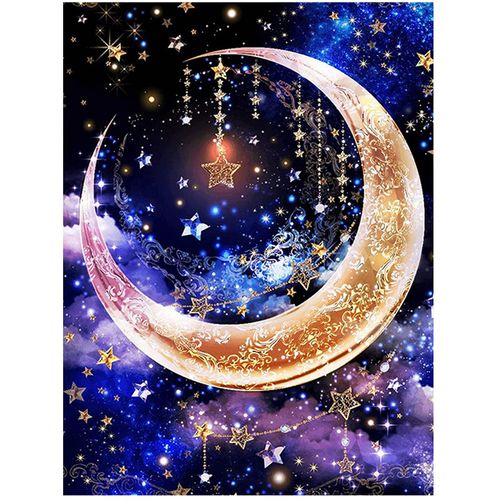 KTHOFCY 5D DIY Diamond Painting Kits for Adults Kids Star Moon Full Drill Embroidery Cross Stitch Crystal Rhinestone Paintings Pictures Arts Wall Decor Painting Dots Kits 15.7X11.8 in