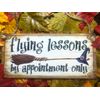 Wooden Funny Sign Flying Lessons Witch Broomstick