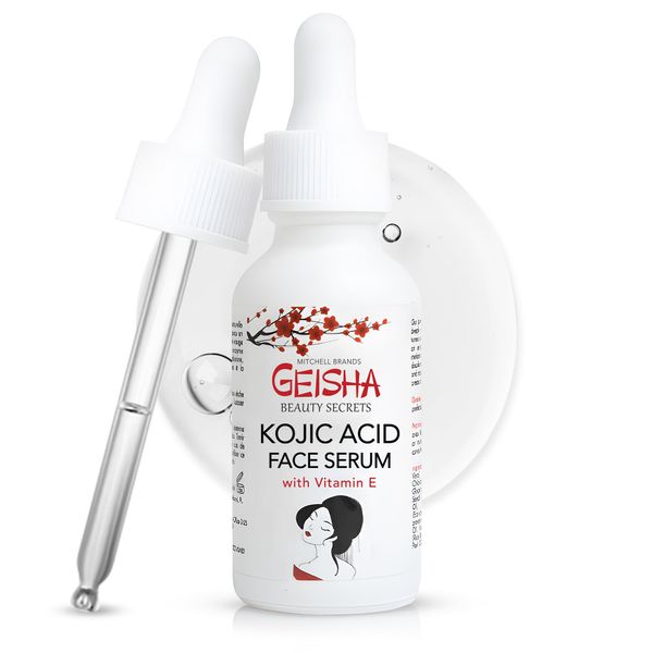 Geisha, Kojic Acid Serum – 30 ml / 1 fl oz – Skin Brightening Serum, Dark Spot Remover on: Face, Body, Elbows, Knees, with Hyaluronic Acid & Vitamin E