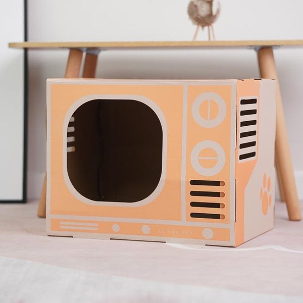 The Ultimate Cat Entertainment Center: Radio Cat Scratcher With Integrated Cat Litter - 1Style