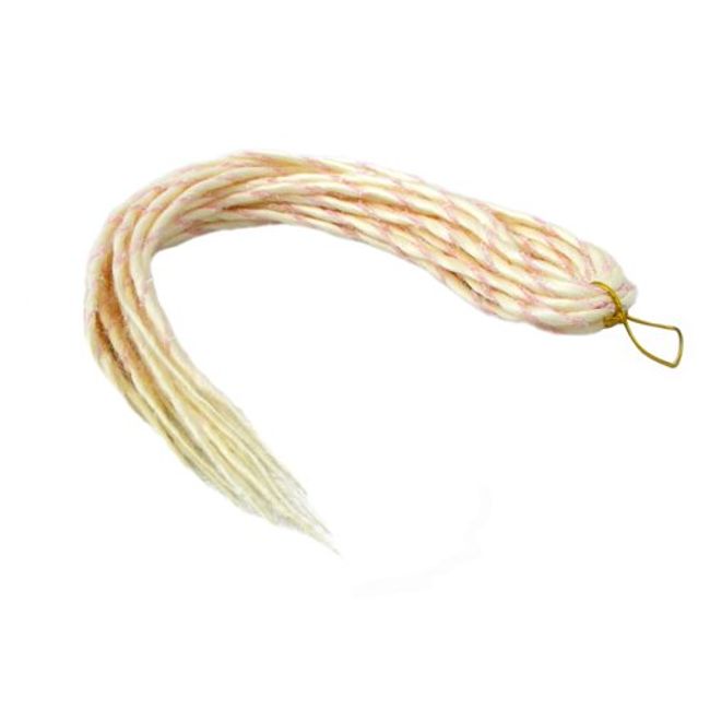 Elysee Star Dreads #1001 White Blonde with Pink Spiral Dreadlocks Double Ended Synthetic Dread