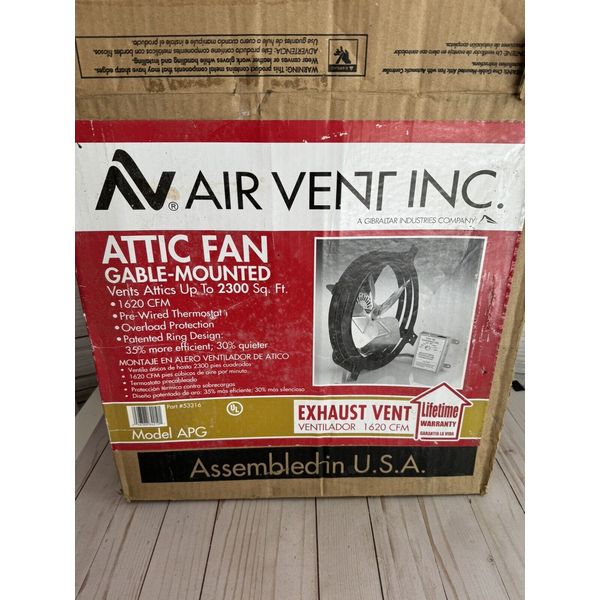 Air Vent APG Gable Mounted Attic Fan Exhaust Vent Model 1620cfm With Thermostat