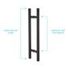 TOGU TG-6012 60 inches Solid Standoffs Heavy-Duty Commercial Grade-304 Stainless Steel Push Pull Door Handle/Barn Door Pull Handle/Glass Pulls, Matte Black Finish