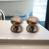 Infinity Decor Antique Hammered Pattern Mushroom Shape Door Knobs Pairs 50mm Pull Handle Set - for Both Interior & Exterior Doors