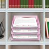 Acrimet Stackable Letter Tray Front Load, Letter Size, Plastic, Clear Pink Color, 1 Unit