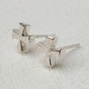 Minimal Bold Maltese Cross Silver 925 Silver Earrings